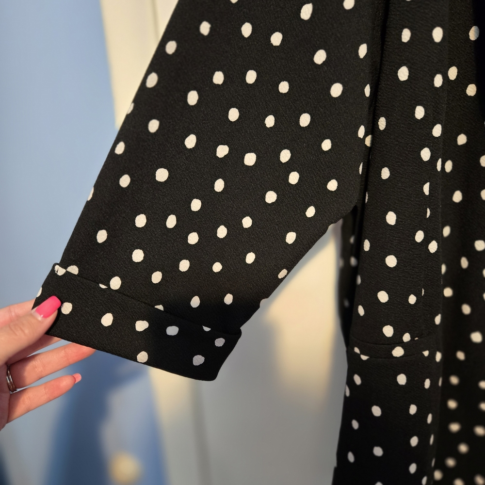 Maurices Black and White Polka Dot Buttonless Blazer- NWT - Picture 4 of 8